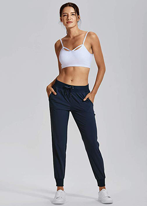 Women's Light Weight Drawstring Training Sports Jogger Pant with Pocket